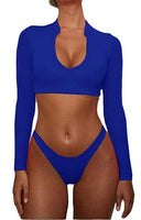 Bikini 2020 Push Up Bikini Brasileño Long Sleeve Thong Swimwear Bandage Plus Size Tankini Swimsuit Women 2 Pieces High Waist