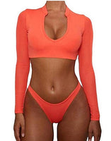 Bikini 2020 Push Up Bikini Brasileño Long Sleeve Thong Swimwear Bandage Plus Size Tankini Swimsuit Women 2 Pieces High Waist