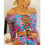Bikini 2020 Push Up Bikini Brasileño Long Sleeve Thong Swimwear Bandage Plus Size Tankini Swimsuit Women 2 Pieces High Waist