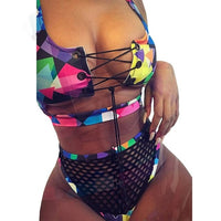 Bikini 2020 Push Up Bikini Brasileño Long Sleeve Thong Swimwear Bandage Plus Size Tankini Swimsuit Women 2 Pieces High Waist