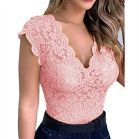 New Women Sexy V Neck Lace Vest Top Sleeveless Solid Wire Free Tops Casual Underwear Female Comfortable Clothing Lady Plus Size