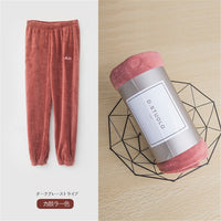 2020 Winter Coral Fleece Pajama Set Women Thick Warm Flannel Velvet Cozy Two Pieces Sleepwear Suit Ladies Home Clothing Homewear