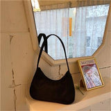 Fashion Candy Color Ladies Armpit Bag Retro Nylon Female Hobos Handbag Vintage Design Women Baguette Shoulder Bag Clutch Purse