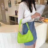 Fashion Candy Color Ladies Armpit Bag Retro Nylon Female Hobos Handbag Vintage Design Women Baguette Shoulder Bag Clutch Purse