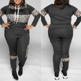 5Xl Female Tracksuit 2 Piece Set Leopard Print Plus Size Women Outfits Suits Clothing Set For Ladies Fall Large Size Clothes D30