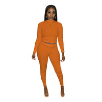 HAOYUAN Plus Size Knitted Two Piece Set Jumpsuit Long Sleeve O-neck Top+Bodycon Pants Tracksuits Fall Winter Women Sexy Outfits