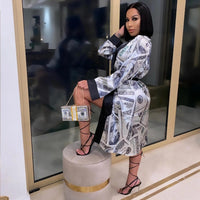 hirigin Aesthetic Cardigan Long Sleeve Midi Bandage Dress Money Pajamas Fall Clothes for Women 2020 Fashion Sexy Lounge Wear