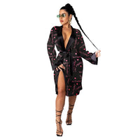 hirigin Aesthetic Cardigan Long Sleeve Midi Bandage Dress Money Pajamas Fall Clothes for Women 2020 Fashion Sexy Lounge Wear