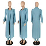 HAOYUAN Sexy Knitted Two Piece Set Long Sleeve Cardigan+Bodycon Off Shoulder Jumpsuit Fall Winter Clothing for Women Outfits