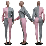 HAOYUAN Sexy Fashion Two Piece Set Jumpsuit Long Sleeve Bandage Top+Pants Tracksuit Women Fall Outfits Streetwear Matching Sets