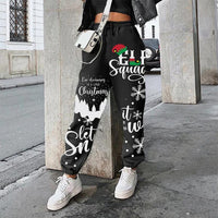 Women Fashion Skull Pattern Print Patchwork Pants Autumn Elastic Waist Pocket Harajuku Sport Trouser Casual Streetwear Sweatpant