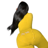 CHRONSTYLE Deep V-neck Buttons Sexy Rompers Women Long Sleeve Jumpsuits Autumn Letter Embroidery Sleepwear Back Flap Streetwear