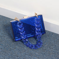 New 2020 Trend Transparent Clear Jelly Acrylic Box Handbag With Chian For Women Elegant Evening Party Shoulder Bag Totes Female