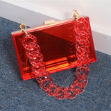 New 2020 Trend Transparent Clear Jelly Acrylic Box Handbag With Chian For Women Elegant Evening Party Shoulder Bag Totes Female