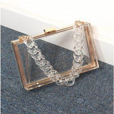 New 2020 Trend Transparent Clear Jelly Acrylic Box Handbag With Chian For Women Elegant Evening Party Shoulder Bag Totes Female