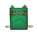New 2020 Trend Transparent Clear Jelly Acrylic Box Handbag With Chian For Women Elegant Evening Party Shoulder Bag Totes Female