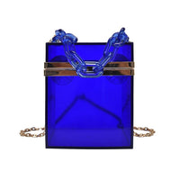 New 2020 Trend Transparent Clear Jelly Acrylic Box Handbag With Chian For Women Elegant Evening Party Shoulder Bag Totes Female