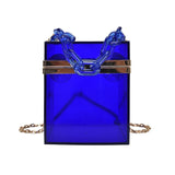 New 2020 Trend Transparent Clear Jelly Acrylic Box Handbag With Chian For Women Elegant Evening Party Shoulder Bag Totes Female