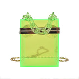 New 2020 Trend Transparent Clear Jelly Acrylic Box Handbag With Chian For Women Elegant Evening Party Shoulder Bag Totes Female