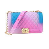GW Wholesale Summer Candy Messenger Handbags Shoulder Crossbody Bag Ladies Wallet Colorful Rainbow Jelly Purses For Women