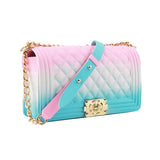 GW Wholesale Summer Candy Messenger Handbags Shoulder Crossbody Bag Ladies Wallet Colorful Rainbow Jelly Purses For Women