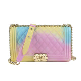 GW Wholesale Summer Candy Messenger Handbags Shoulder Crossbody Bag Ladies Wallet Colorful Rainbow Jelly Purses For Women