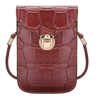 Silver Mobile Phone Mini Bags Small Clutches Shoulder Bag Crocodile Leather Women Handbag Black Clutch Purse Handbag Flap Black