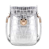Silver Mobile Phone Mini Bags Small Clutches Shoulder Bag Crocodile Leather Women Handbag Black Clutch Purse Handbag Flap Black