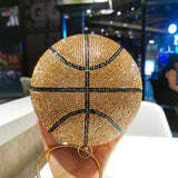 Rhinestone Basketball Football Evening Bag Women New Designer Creative Round Ball Clutch Dinner Purse High Quality Personality
