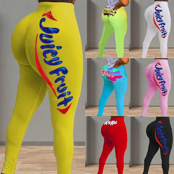 2020 Snack Leggings For Women Juicy Fruit Booty Candy Color Plus Size Push Up Fitness High Waist Leggins Woman Sexy Cute Pants