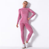 Fitness Sports Suits Two Piece Sets Seamless Yoga Leggings Sets Push Up Gym Sports Outfit Training Workout Sets Sportswear
