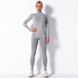 Fitness Sports Suits Two Piece Sets Seamless Yoga Leggings Sets Push Up Gym Sports Outfit Training Workout Sets Sportswear