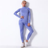 Fitness Sports Suits Two Piece Sets Seamless Yoga Leggings Sets Push Up Gym Sports Outfit Training Workout Sets Sportswear