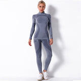 Fitness Sports Suits Two Piece Sets Seamless Yoga Leggings Sets Push Up Gym Sports Outfit Training Workout Sets Sportswear