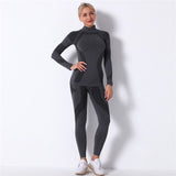 Fitness Sports Suits Two Piece Sets Seamless Yoga Leggings Sets Push Up Gym Sports Outfit Training Workout Sets Sportswear