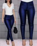 Spring Women Pu Leather Pants Black Sexy Stretch Bodycon Trousers Women High Waist Long Casual pencil pants S-3XL R122504