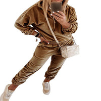 Autumn Velour Tracksuit Womens Velvet Set Woman Tracksuit Sets Winter Velvet Suit Two Piece Set Women 2 Piece Outfits