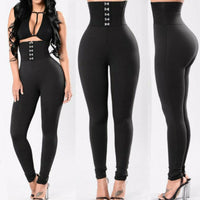 Goocheer 2021 Womens High Waist Black Skinny Leggings Slim Fit Pencil Pants Fitness Trousers Black Workout Pants