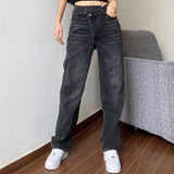 Mom Jeans Women's Jeans Baggy High Waist Straight Pants Women 2020 White Black Fashion Casual Loose Undefined Trousers