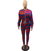 HAOYUAN Plus Size Plaid Two Piece Set Jumpsuit for Women Fall Winter Bandage Crop Top Joggers Fitness Lounge Wear Matching Sets