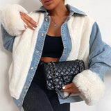 autumn winter women jacket coat warm faux fur short jean jackets 2020 ladies fashion plus size 3xl denim outwear thicken clothes