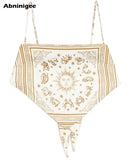 Women's Backless Camisole Sexy Back Lace-up Spaghetti Strap Tank Tops Hem Asymmetric Top Ladies Printed T Shirt Summer 2020