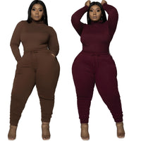Women Cloth Plus Size 2 Piece Set Women Casual Long Trousers Outfits  Women Set Clothing S-XXXXXL