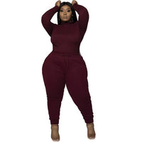 Women Cloth Plus Size 2 Piece Set Women Casual Long Trousers Outfits  Women Set Clothing S-XXXXXL
