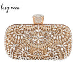 Diamond Evening Clutch Bag For Women Wedding Golden Clutch Purse Chain Shoulder Bag Small Party Handbag With Metal Handle ZD1397