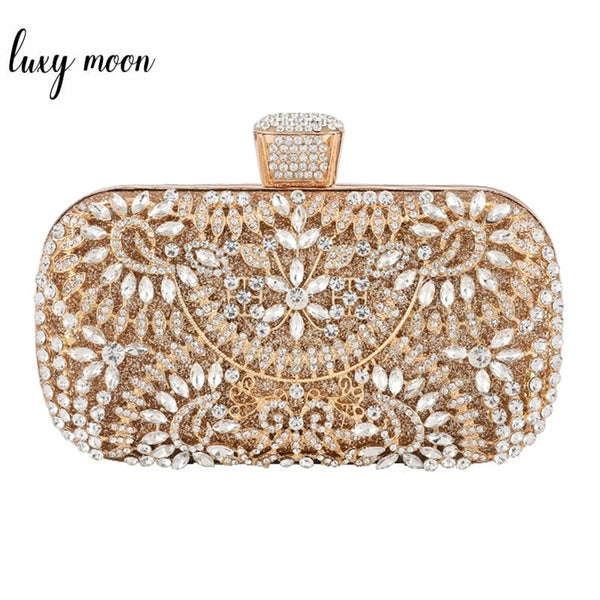 Diamond Evening Clutch Bag For Women Wedding Golden Clutch Purse Chain Shoulder Bag Small Party Handbag With Metal Handle ZD1397