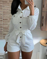 Jumpsuit Women Summer 2020 One Piece White Short Rompers Enterizos Mono Corto Mujer Salopette Donna Combinaison Femme Combishort