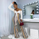 hirigin Plaid Jumpsuit Two Piece Set Women Bodycon Crop Top Long Sleeve Bowknot Tops Romper Pants Autumn Sexy Overalls Suits