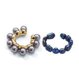 2020 New Fashion Pearl Ear Cuff Bohemia Stackable C Shaped CZ Rhinestone Small Earcuffs Clip Earrings for Women Wedding Jewelry