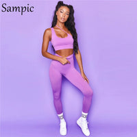Sampic 2021 Sexy Casual Women Sport Tie dye Yellow Set Summer Tops And Bodycon Biker Pants Two Piece Sets Tracksuit Outfits